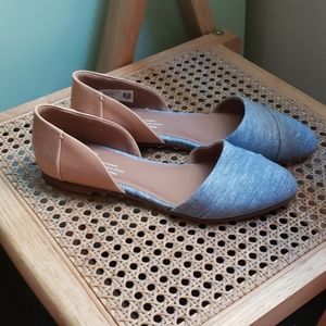 Toms Jutti D'orsay Honey Leather Blue Chambray